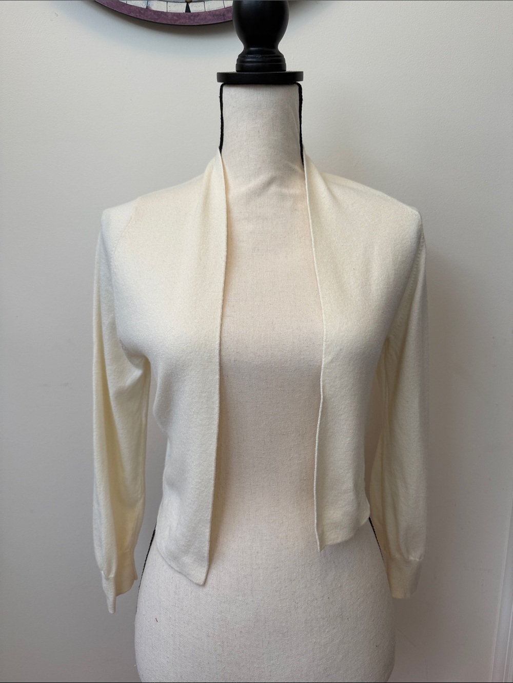 The Limited Cream Open-Front Cropped Cardigan
